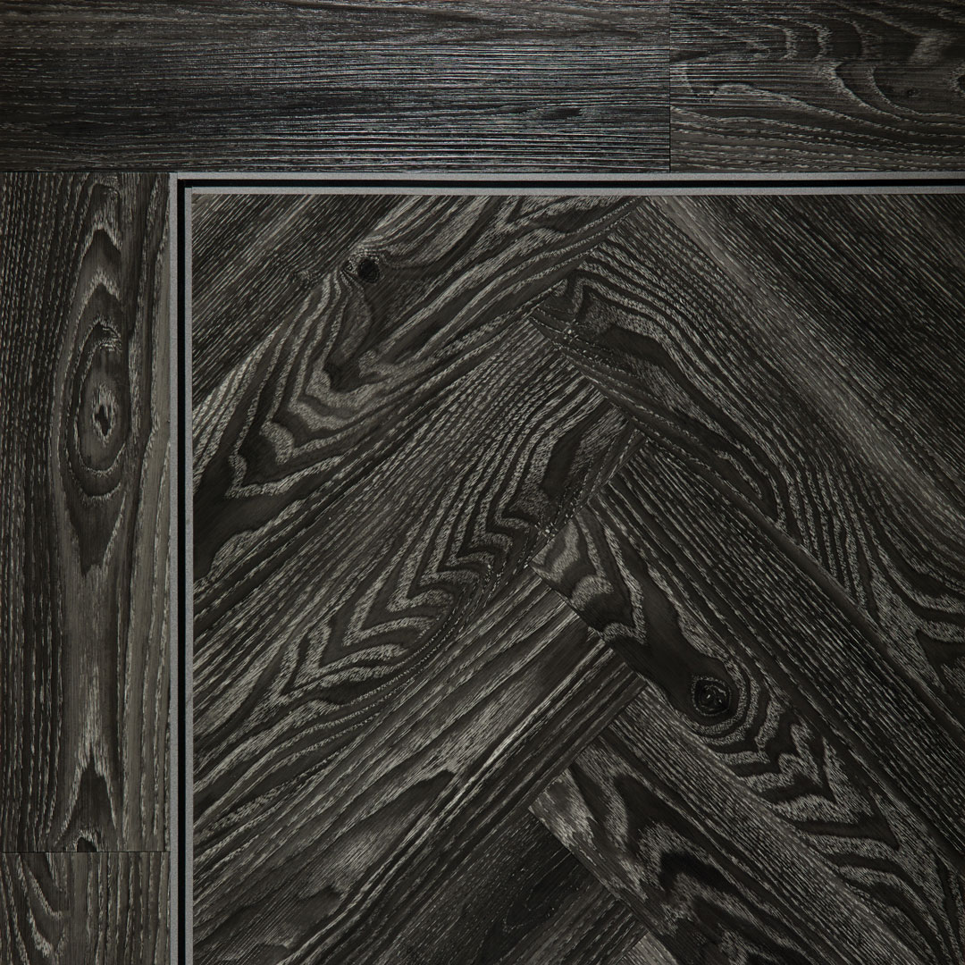 Black Ash Herringbone - Mazon Flooring